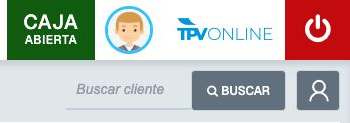 Parte superior derecha del TPV con el campo Buscar cliente