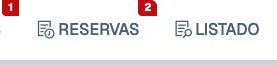 Barra superior del TPV con la pestaña LISTADO
